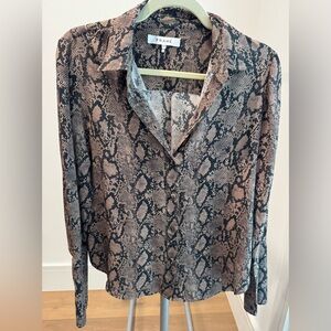 Frame Denim Snakeskin Print Button-Down Shirt